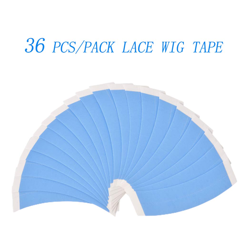 CREATE BEAUTY Lace Front Wig Tape - 36 Pieces, Water-Proof Strong Adhesive Double Sided Lace Wigs Tape (Blue Color (1/4))