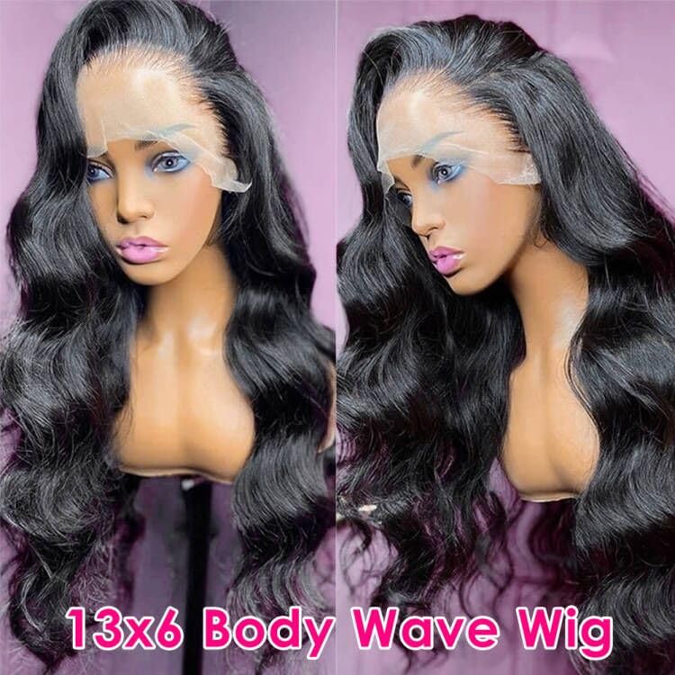 Pizazz 13x6 Body Wave Lace Front Wigs Human Hair Pre Plucked 180 Density HD Transparent Lace Frontal Wigs Human Hair for Women 9A Glueless Wigs Human Hair with Baby Hair 22Inch