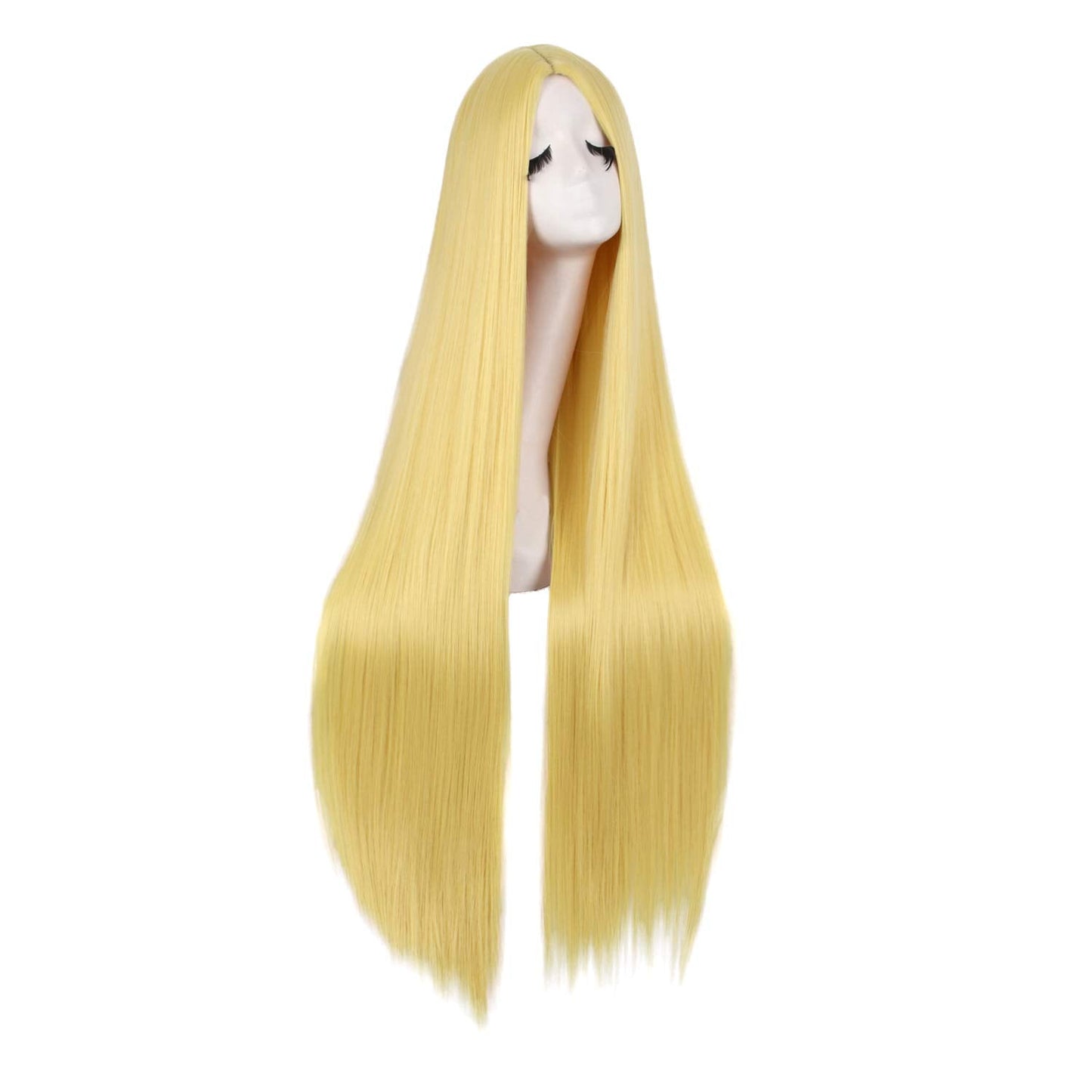 MapofBeauty 40 Inch/100cm Fashion Straight Long Costume Anime Cosplay Wig (Blonde)