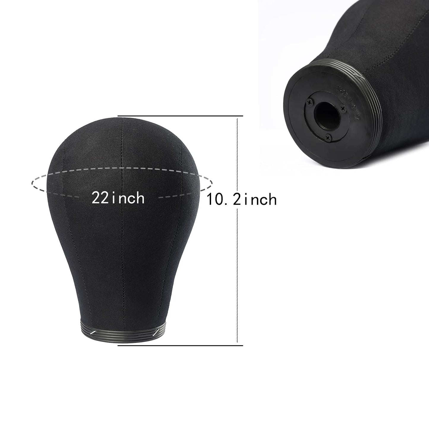 Wig Head Stand Mannequin Head 20"-24" Dome Cork Canvas Manican Block Head for Making Drying Styling Display Wigs with Stand