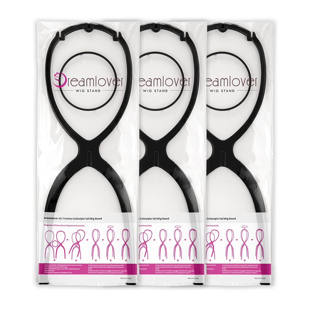 Dreamlover Wig Stand, Tall Wig Stand Long, 3 Pack