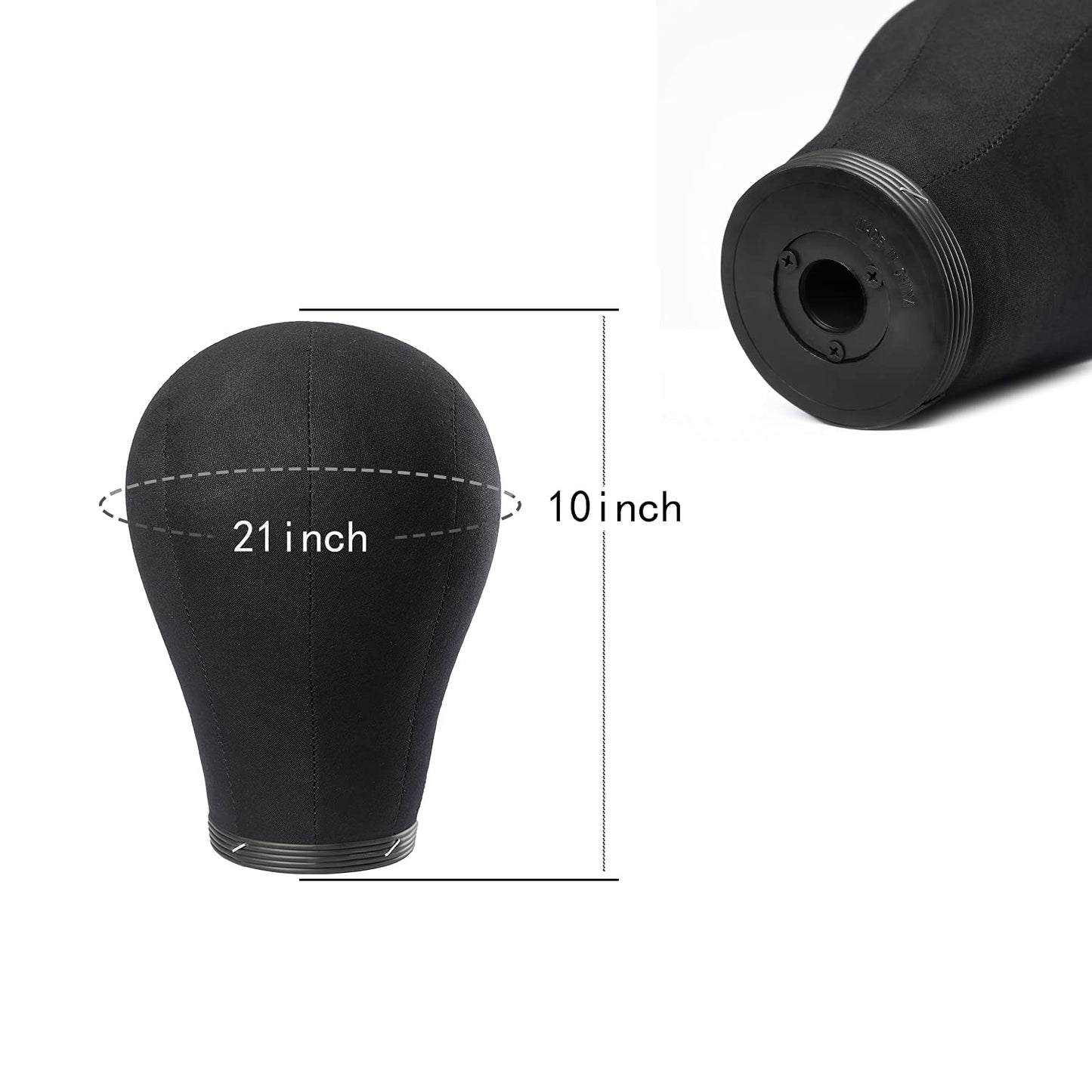 ZGCYSMHT 21 Inch Wig Head Cork Canvas Block Head Mannequin Head With Stand for Making Wigs (21''-24''INCH)