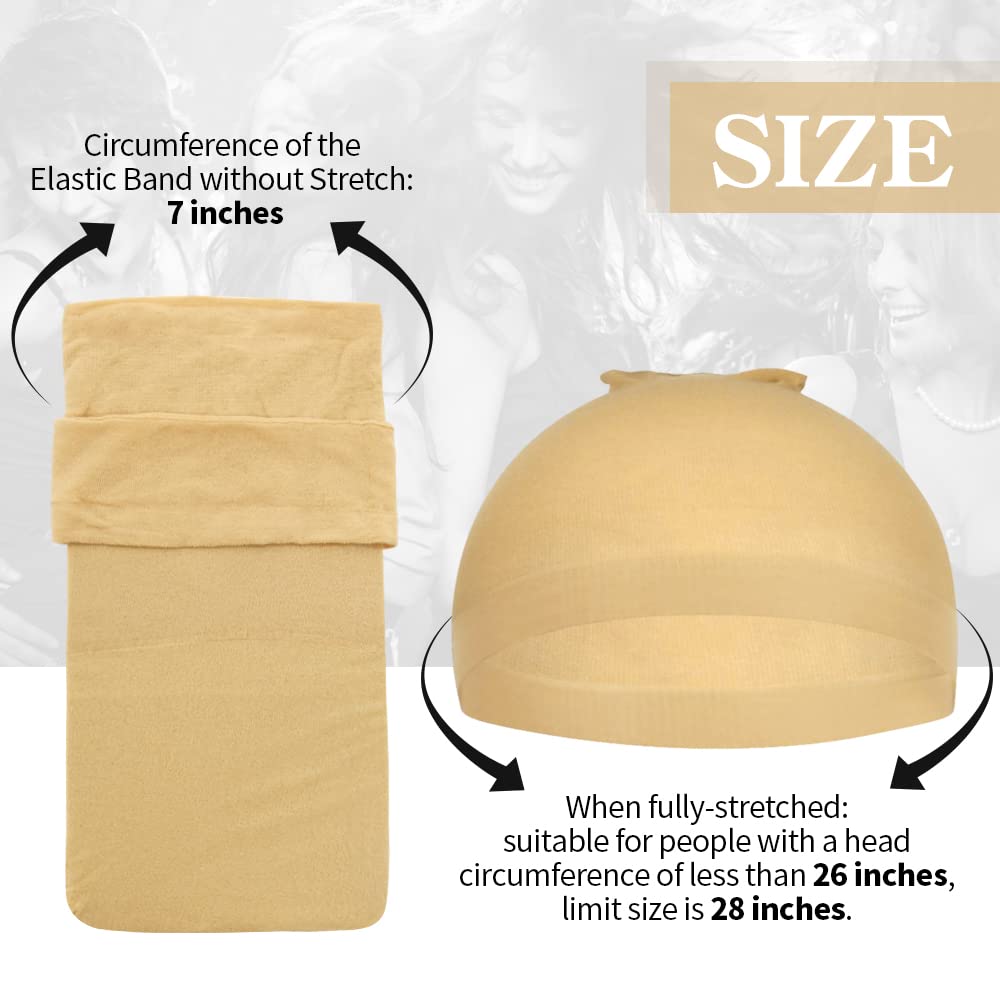 Dreamlover Beige Stocking Wig Caps for Women, 12 Pieces