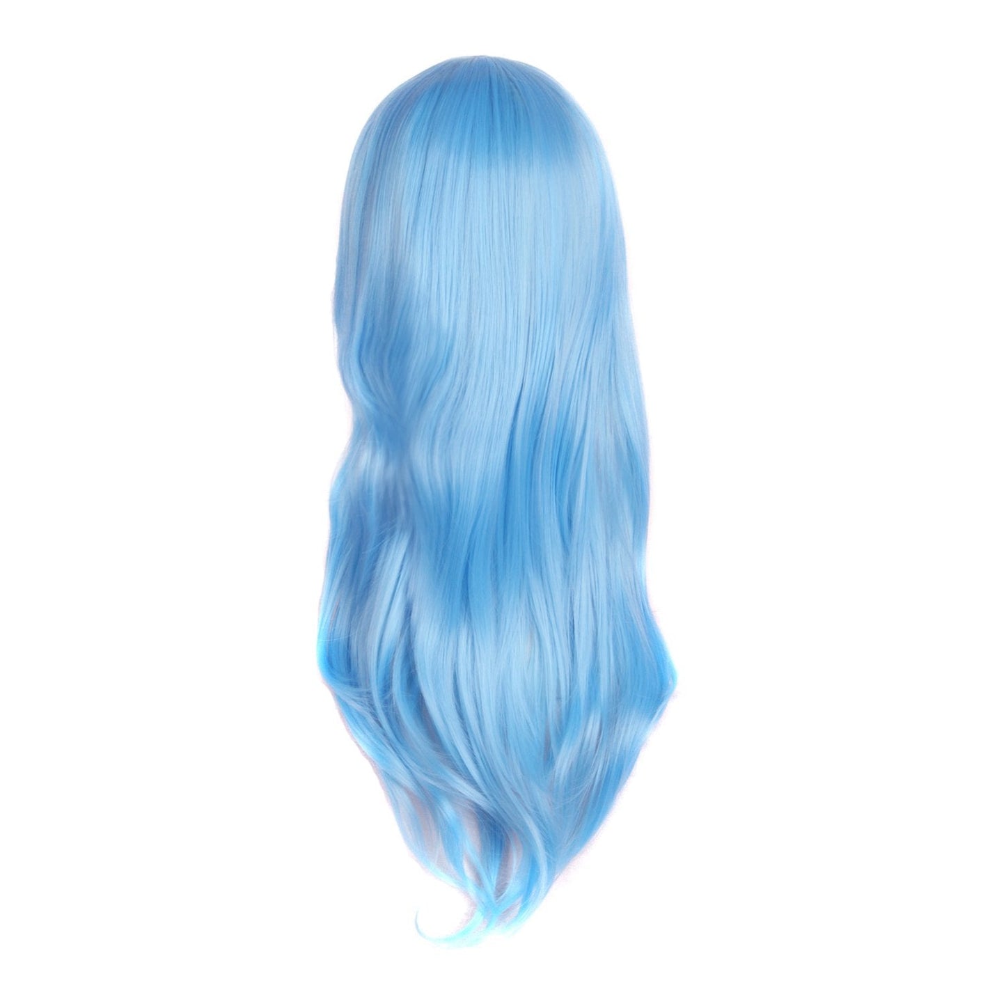 MapofBeauty 28" 70cm Long Curly Hair Ends Costume Cosplay Wig (Azure)