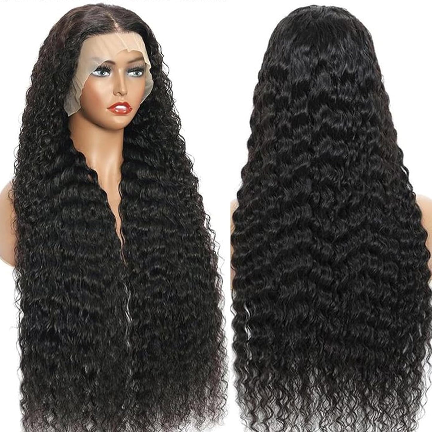 30 Inch Deep Wave Lace Front Wigs Human Hair Pre Plucked 200% Density HD Transparent 13x4 Lace Frontal Wigs For Women Human Hair Lace Front Wigs Deep Curly Human Hair Wig