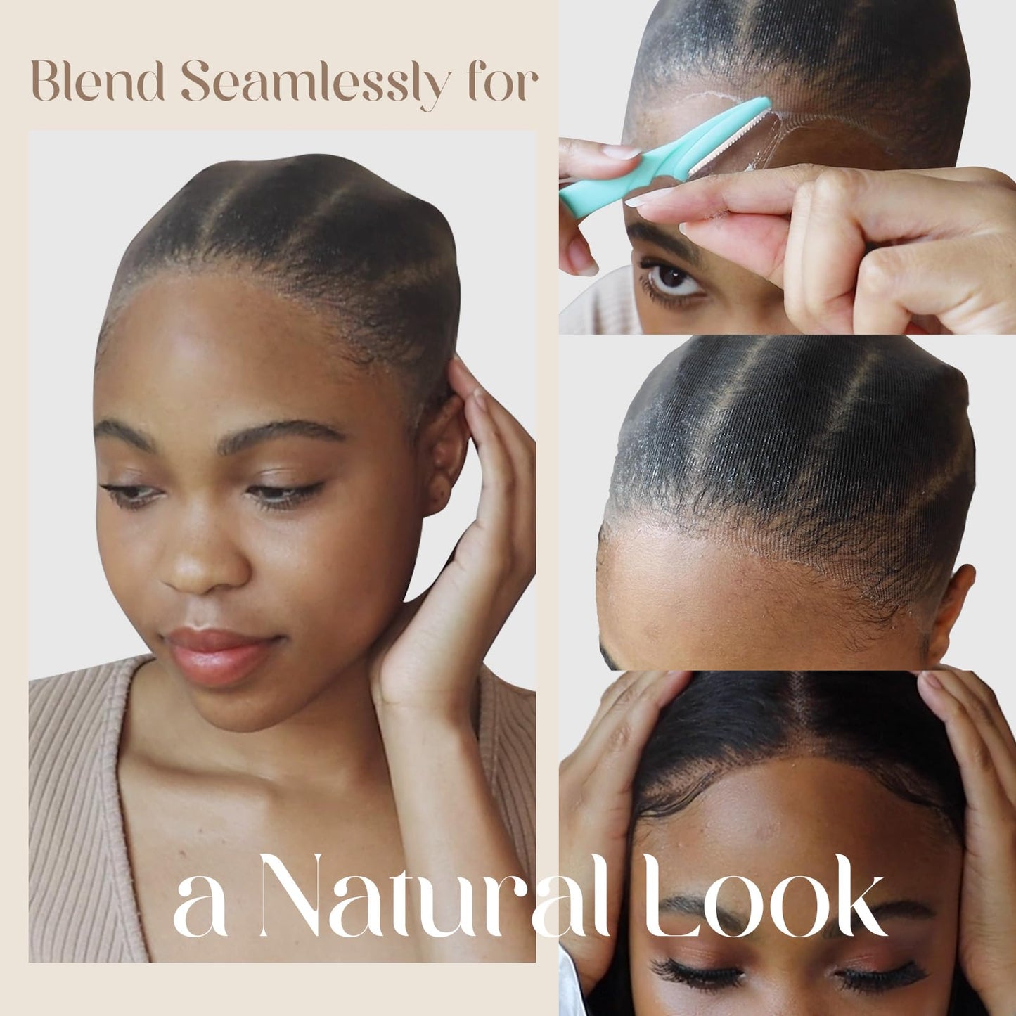 Dreamlover HD Wig Cap for Women, Transparent Cap for Lace Front Wig, Beige, 12 Pieces