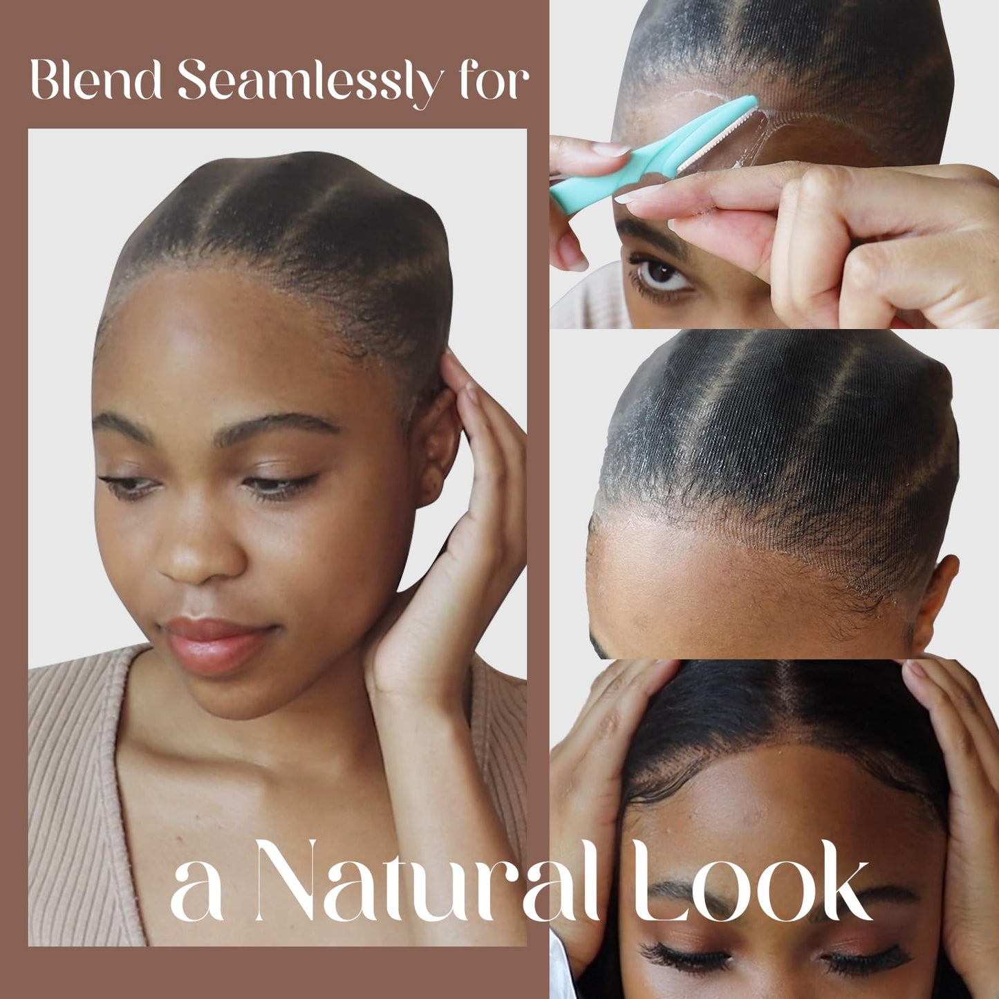 Dreamlover HD Wig Cap for Women, HD Caps for Wig, Bald Cap for Woman, Stocking Caps for Wigs, Transparent Wig Cap for Lace Front Wig, Dark Brown, 12 Pieces