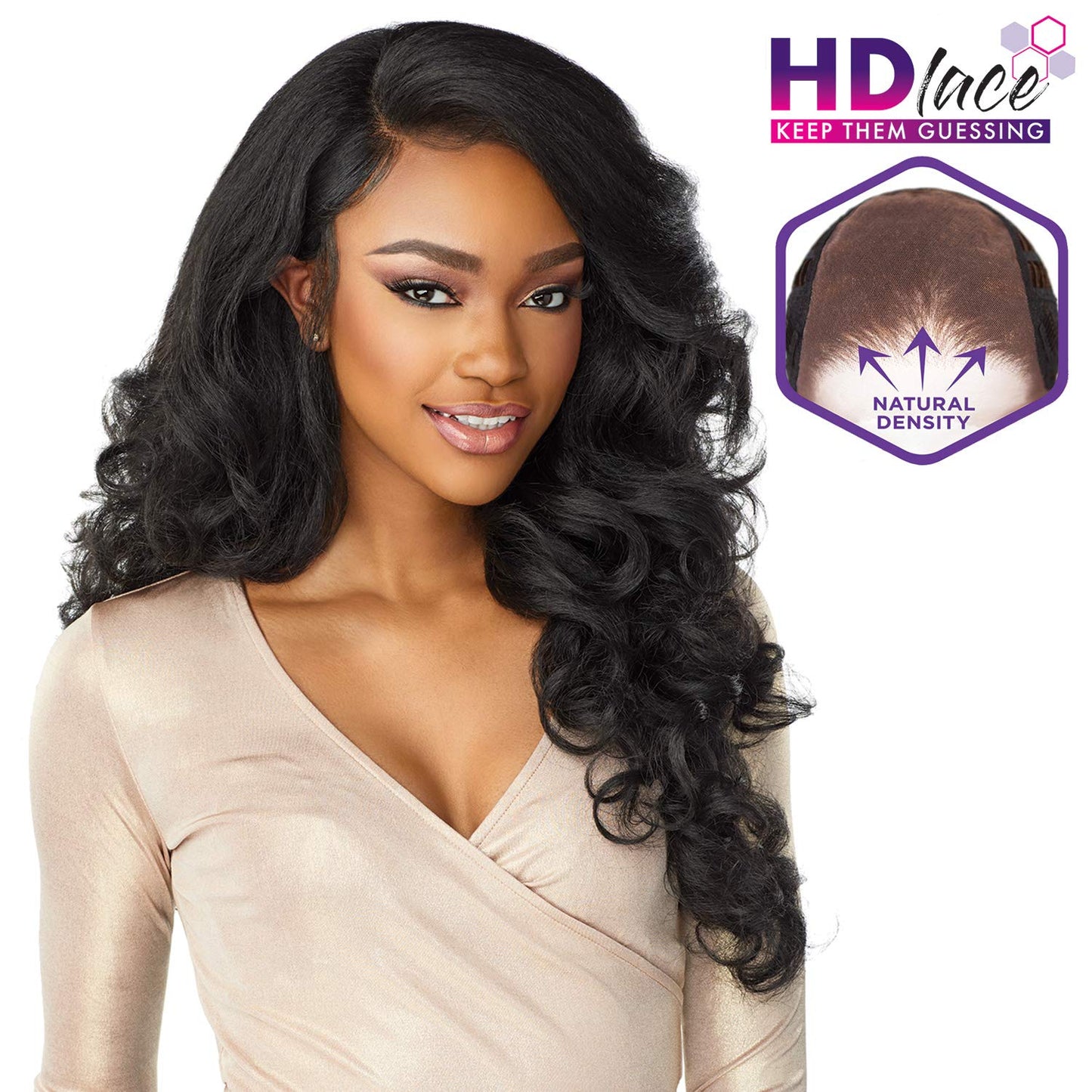 Sensationnel What Lace 13X6 Wigs - Latisha Lacefrontal Hand Tied Glueless Synthetic With Natural Density Preplucked Hairline (FLAMBOYAGEBLONDE)