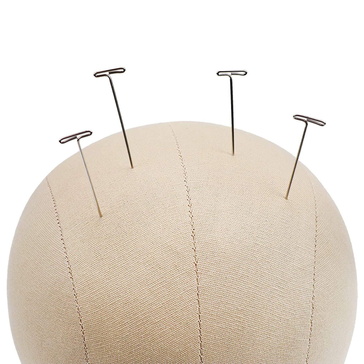 GEX 20"-24" Cork Canvas Block Head Mannequin Head Wig Display Styling Head With Mount Hole (Light Brown, 22")