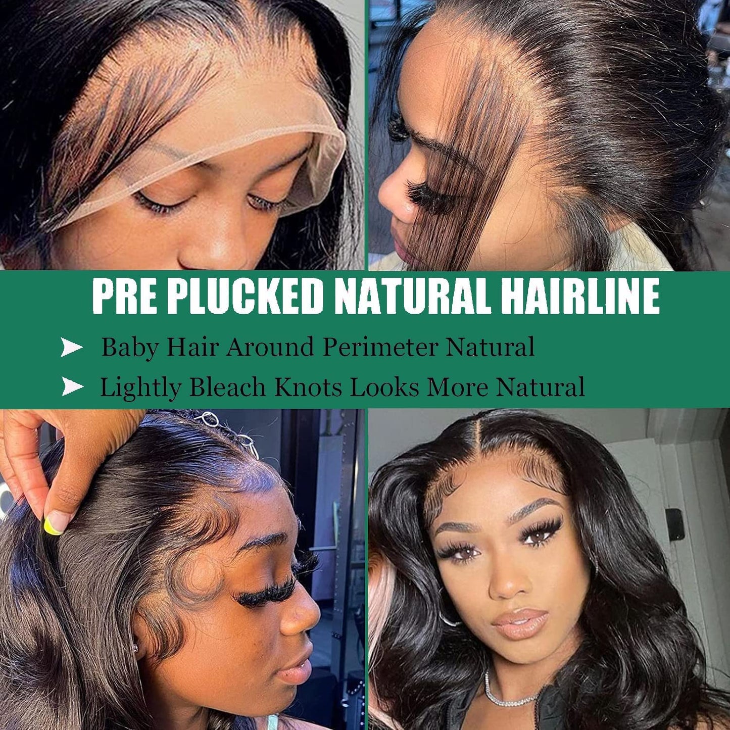 Douyin Body Wave Lace Front Wigs Human Hair Pre Plucked 18 Inch 180% Density 13x4 HD Lace Front Wigs For Women Glueless Transparent Human Hair Wig Natural Black Color