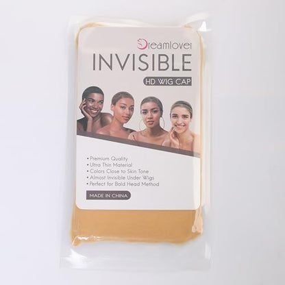 Dreamlover HD Wig Cap for Women, Transparent Cap for Lace Front Wig, Beige, 12 Pieces