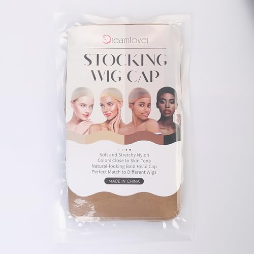 Dreamlover Wig Caps for Women, Brown Stocking Caps for Wigs, 12 Pieces