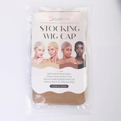 Dreamlover Wig Caps for Women, Brown Stocking Caps for Wigs, 12 Pieces