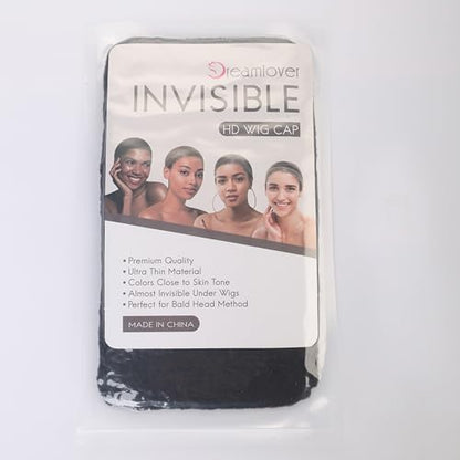 Dreamlover HD Wig Cap for Lace Front Wig, Black Wig Cap for Women, Bald Cap for Woman, Transparent HD Cap for Wigs, HD Stocking Cap for Wigs, 12 Pieces