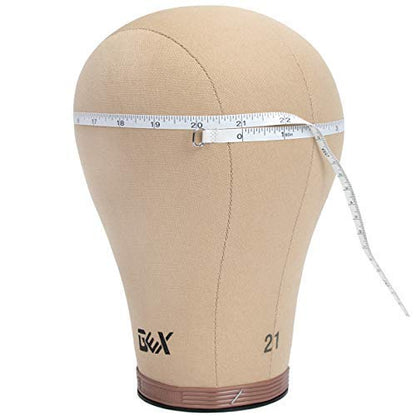 GEX 20"-24" Cork Canvas Block Mannequin Head Wig Display Styling Head With Mount Hole (Light Brown, 22.5")