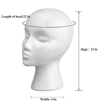 11" 3 Pcs Wig Head - Tall Female Foam Mannequin Wig Stand and Holder for Style, Model And Display Hair, Hats and Hairpieces, Mask - for Home, Salon and Travel（3 Pieces）