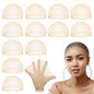 Dreamlover HD Wig Cap for Women, Transparent Cap for Lace Front Wig, Beige, 12 Pieces