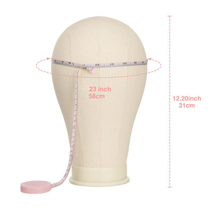 SZCY LLC 23 Inch Canvas Block Mannequin Head for Wigs Making Display with Wig Caps, T Pins, C Bristle Brush