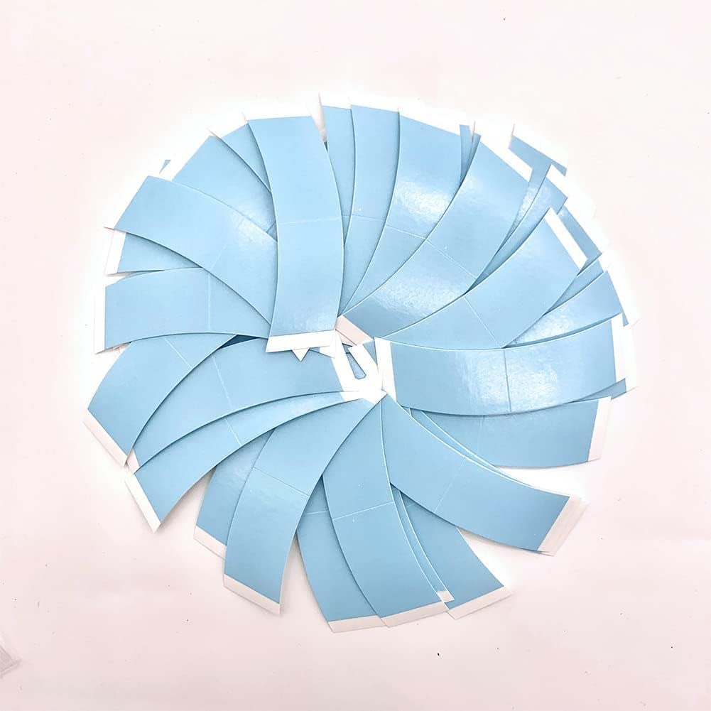 Eumos 80pcs Wig Tape for Lace Wigs Lace Front Tape Double Sided Waterproof Wig Adhesive Tape Strong Hold Clear Lace Tape for Wig Toupee Hairpiece (Blue)