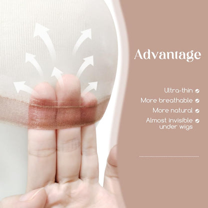 Dreamlover HD Wig Cap for Women, HD Caps for Wig, Bald Cap for Woman, Stocking Caps for Wigs, Transparent Wig Cap for Lace Front Wig, Dark Brown, 12 Pieces