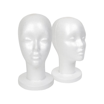 STUDIO LIMITED 11.4-Inch Styrofoam Mannequin Head (3 Pack) - White Foam Wig Stand for Wigs, Hats, Masks, Hairpieces, Arts, Crafts, DIY Projects, Salon Display, and Travel Use