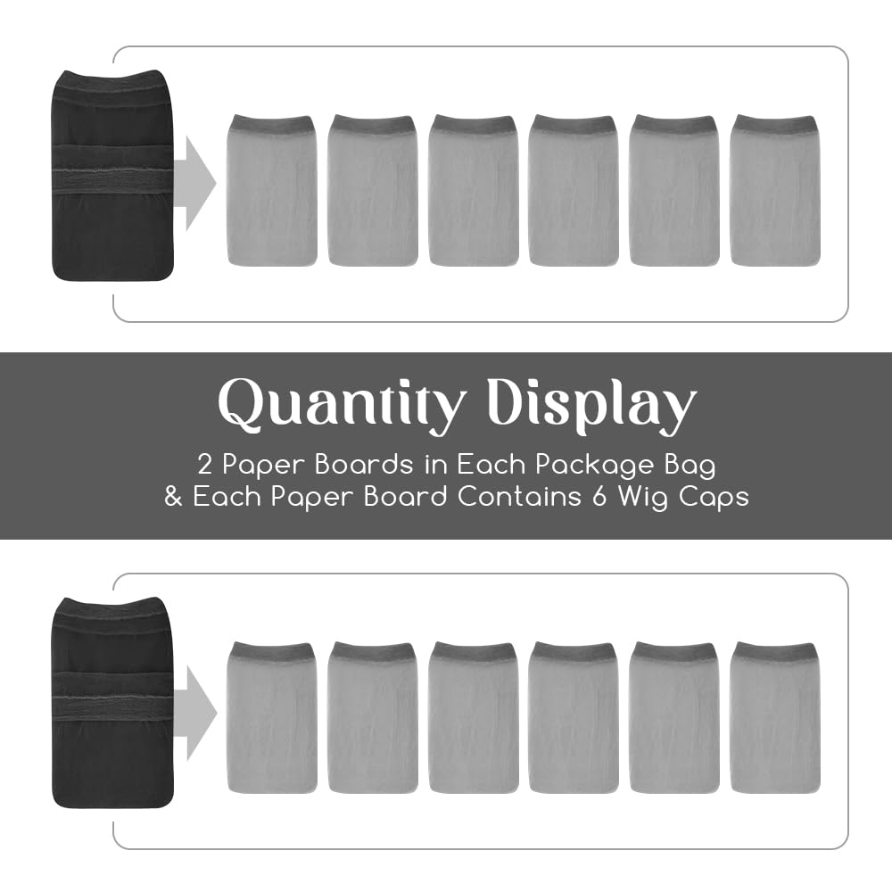 Dreamlover HD Wig Cap for Lace Front Wig, Black Wig Cap for Women, Bald Cap for Woman, Transparent HD Cap for Wigs, HD Stocking Cap for Wigs, 12 Pieces