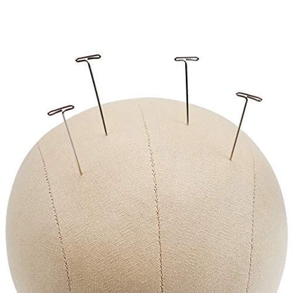 GEX 20"-24" Cork Canvas Block Head Mannequin Head Wig Display Styling Head With Mount Hole (Light Brown, 23.5")