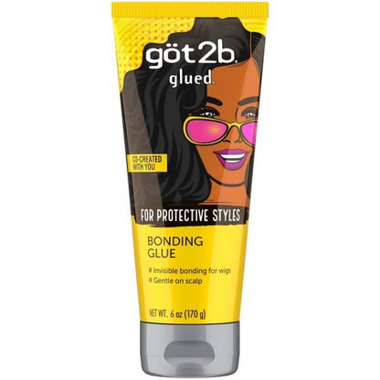 Got2b Glued Bonding Glue, For Protective styles, Gentle on Scalp, Wig Glue 6 oz