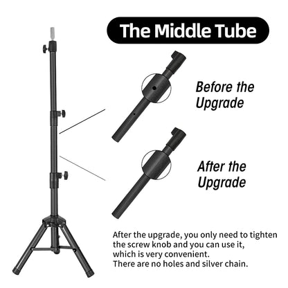 Wig Stand Tripod 55 Inch Metal Wig Mannequin Head Tripod Stand For Hairdressing Training Head Adjustable Wig Tripod Stand with Tool Tray (Mannequin Head Not Included)