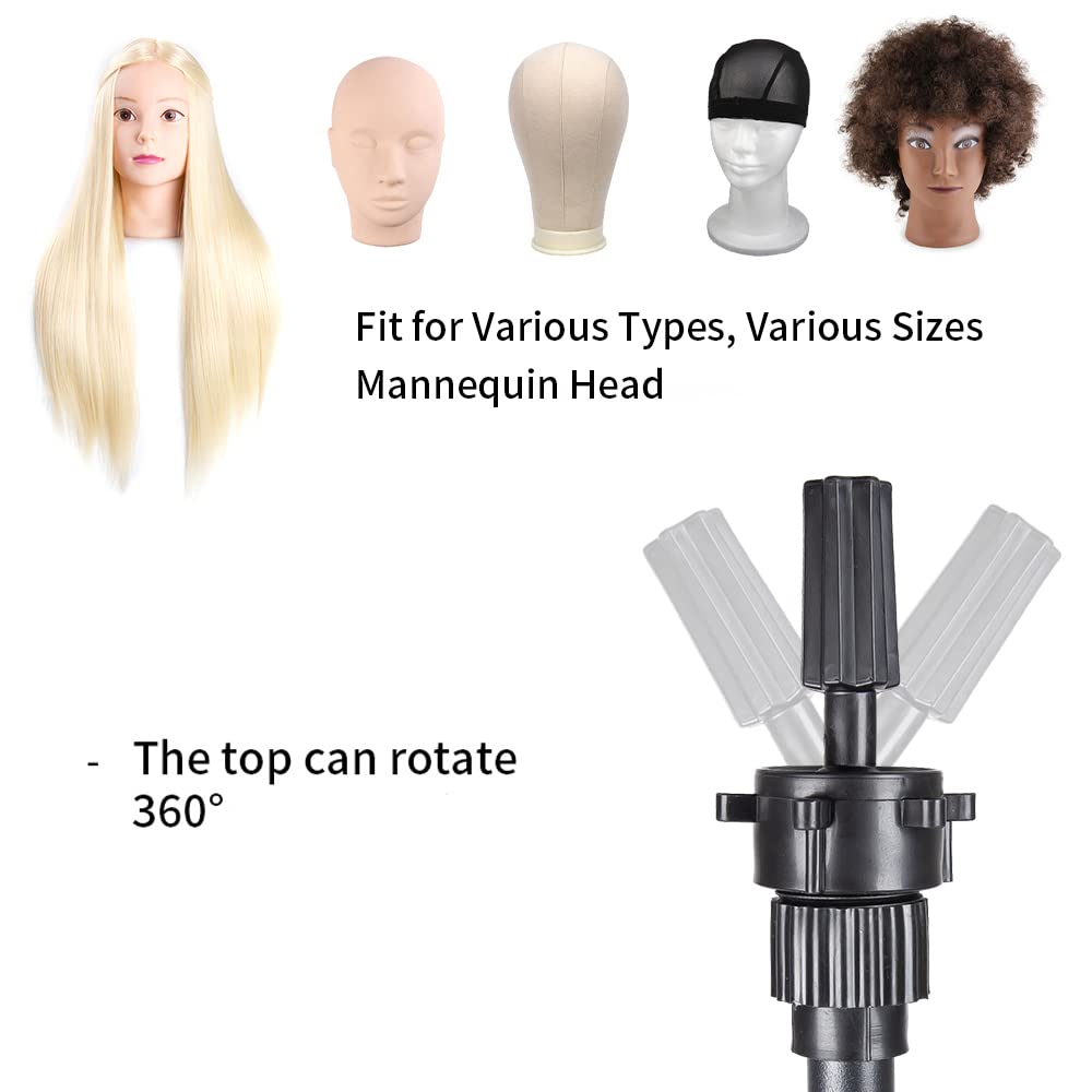 MINI Wig Stand Tripod, 25 Inch Adjustable Mannequin Head Stand, Wig Head Stand for Training Heads And Canvas Block Head (Mannequin Head Not Included)