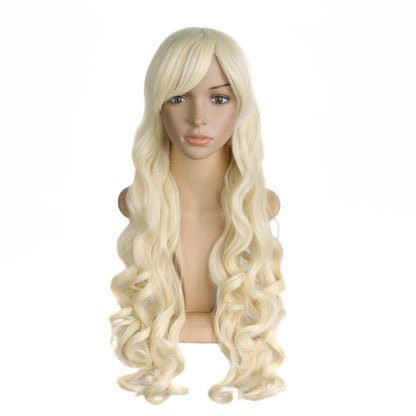 MapofBeauty Lolita Long Curly Clip on Ponytails Cosplay Wig (Light Blonde)