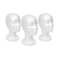 STUDIO LIMITED 11.4-Inch Styrofoam Mannequin Head (3 Pack) - White Foam Wig Stand for Wigs, Hats, Masks, Hairpieces, Arts, Crafts, DIY Projects, Salon Display, and Travel Use