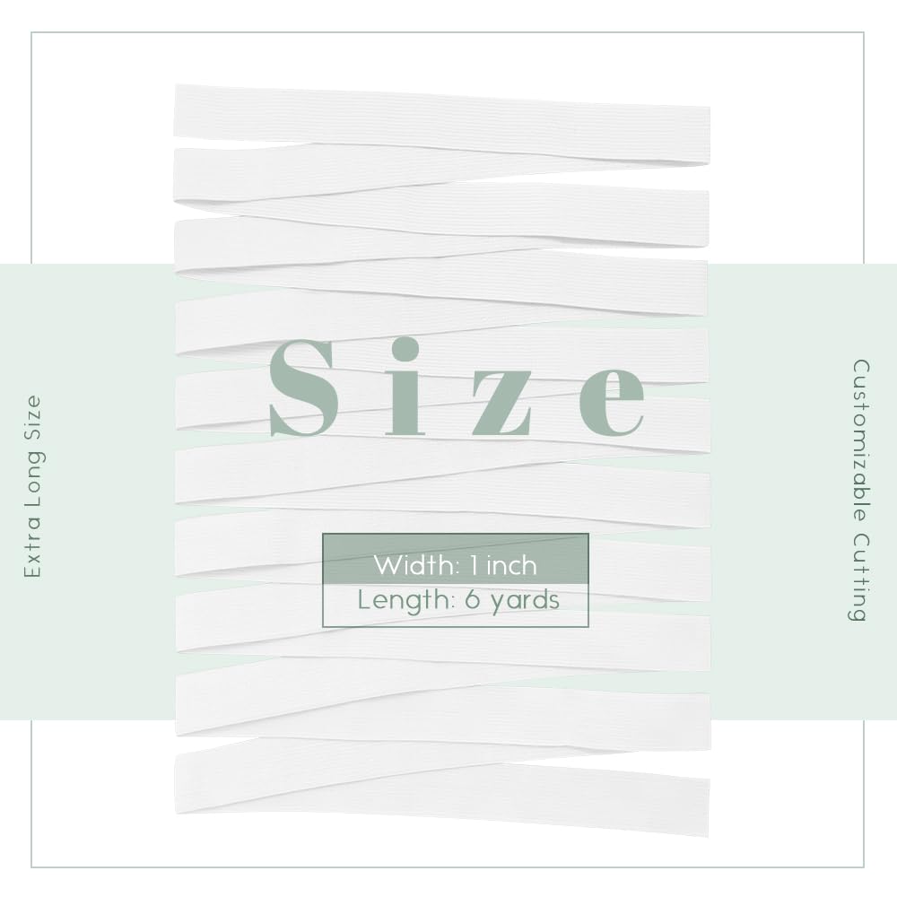 Dreamlover White Elastic Spool, 1 Inch x 6 Yards