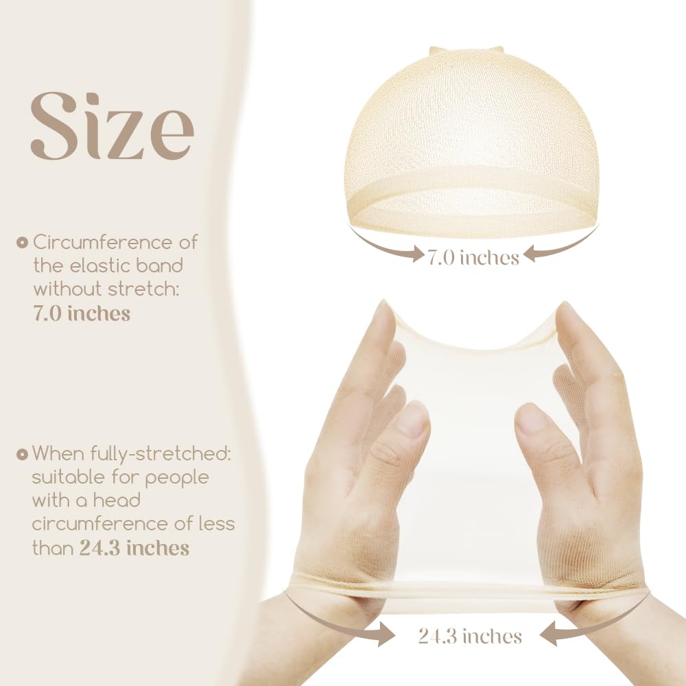 Dreamlover HD Wig Cap for Women, Transparent Cap for Lace Front Wig, Beige, 12 Pieces