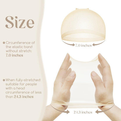 Dreamlover HD Wig Cap for Women, Transparent Cap for Lace Front Wig, Beige, 12 Pieces