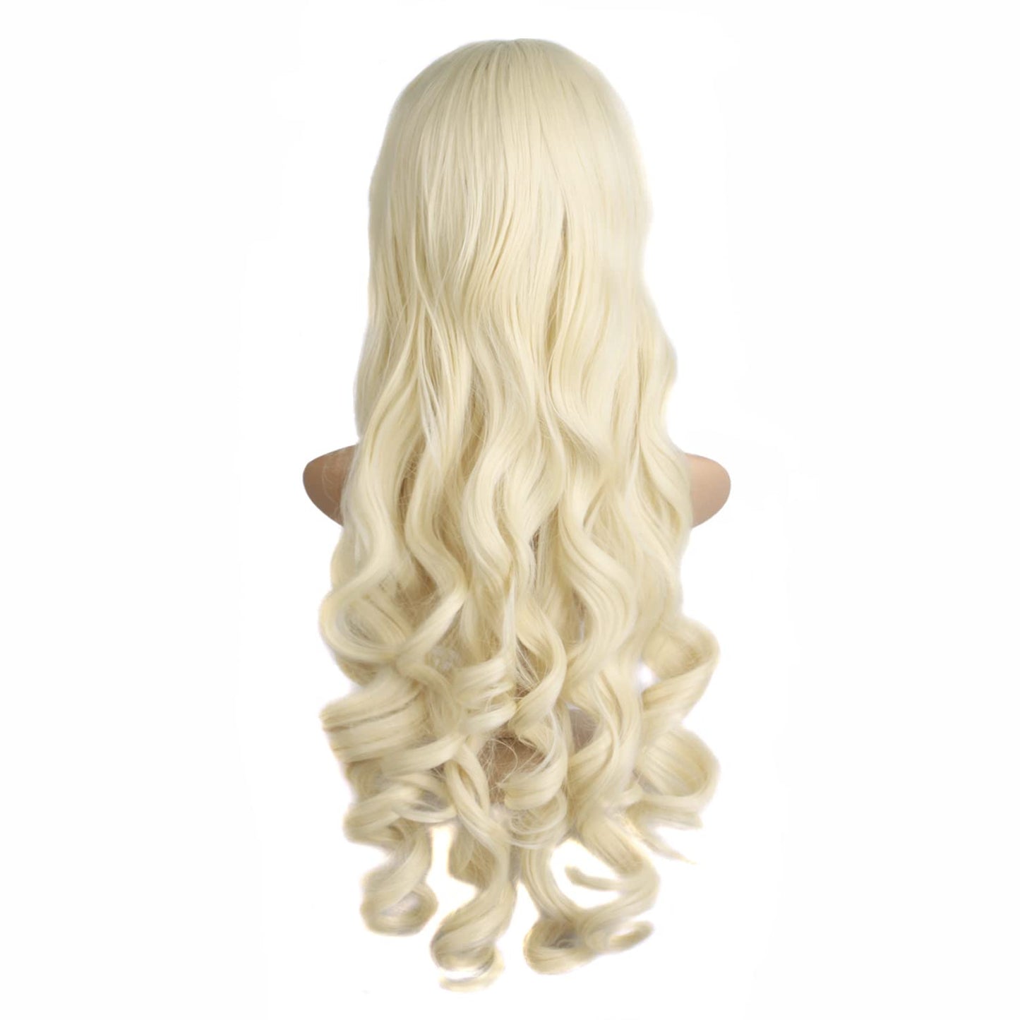 MapofBeauty Lolita Long Curly Clip on Ponytails Cosplay Wig (Light Blonde)