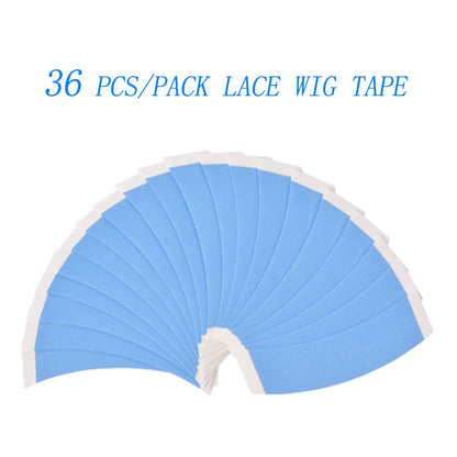 CREATE BEAUTY Lace Front Wig Tape - 36 Pieces, Water-Proof Strong Adhesive Double Sided Lace Wigs Tape (Blue Color (1/4))