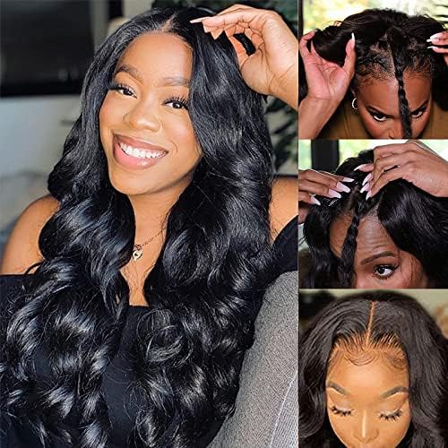 Dosacia V Part Wigs Body Wave Brazilian Virgin Human Hair Wigs For Women Upgrade No Leave Out Lace Front Wigs 180% Density 12 inch