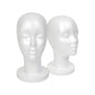 STUDIO LIMITED 11.4-Inch Styrofoam Mannequin Head (2 Pack) - White Foam Wig Stand for Wigs, Hats, Masks, Hairpieces, Arts, Crafts, DIY Projects, Salon Display, and Travel Use