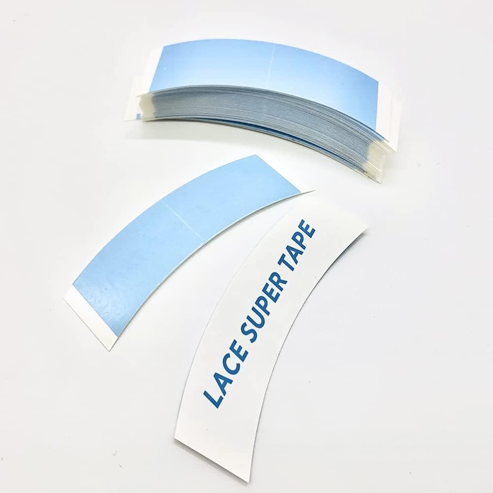 Eumos 80pcs Wig Tape for Lace Wigs Lace Front Tape Double Sided Waterproof Wig Adhesive Tape Strong Hold Clear Lace Tape for Wig Toupee Hairpiece (Blue)