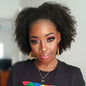 Legendhair Wear & Go Glueless Wigs Human Hair Afro Kinky Curly Human Hair Half Wigs for Black Women Seamless Kinky Curly Bob Pixie Cut Wig Drawstring Full Head Clip in Half Wig 200% Density 12 Inch