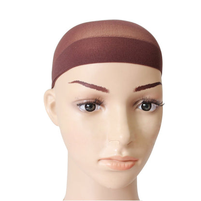 Unisex Stocking Wig Cap Snood Mesh Natural Brown Wig Caps (2pcs)