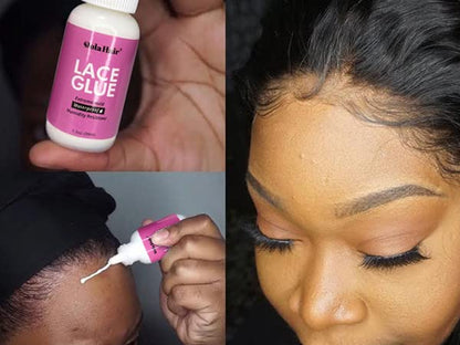 Dolahair Lace Glue for Wigs - Waterproof Super Hold Hair Bonding Glue for Weave and Hair Systems - Invisible Extreme Hold (Includes 2 Wig Bands)