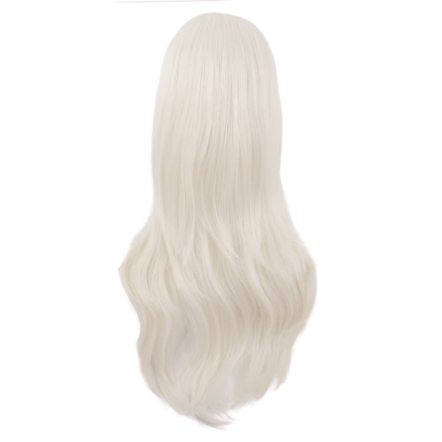 MapofBeauty 28 Inch/70 cm Women Side Bangs Long Curly Hair Cosplay Synthetic Wig (Platinum Blonde)