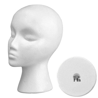 11" 3 Pcs Wig Head - Tall Female Foam Mannequin Wig Stand and Holder for Style, Model And Display Hair, Hats and Hairpieces, Mask - for Home, Salon and Travel（3 Pieces）