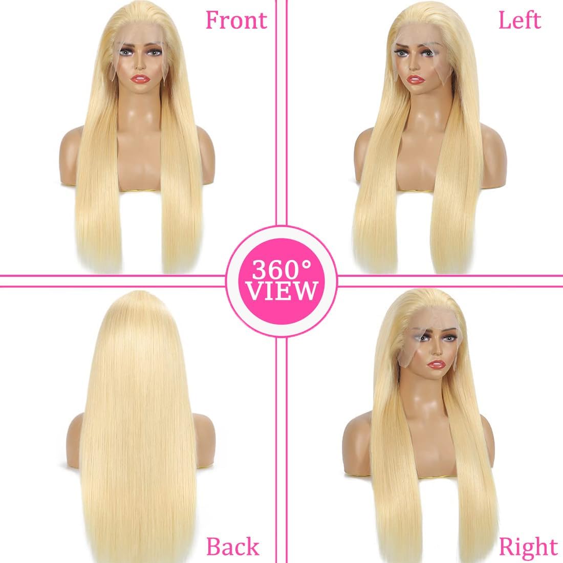 LETMIEO 32 Inch 613 Lace Front Wig Human Hair Pre Plucked Blonde 13x6 HD Lace Frontal Wigs Glueless Wigs Human Hair Blonde Lace Front Wigs