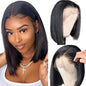 Qangelabeauty 14 inch Short Bob Wigs 13x4 Frontal Bob Transparent Lace Front Wigs Human Hair Pre Plucked Brazilian Virgin Hair Wigs for Black Women Natural Black