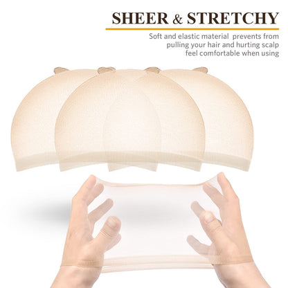 MORGLES HD Wig Cap for Women, 6Pcs Wig Caps Ultra thin Stretchy Nylon