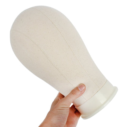 Leeven 21"-24" Poly Canvas Block Wig Head Hair practice Manikin Canvas Head for Making/Drying/Styling Wigs Mannequin head With Table Clamp Stand and T Pins 24 Inch