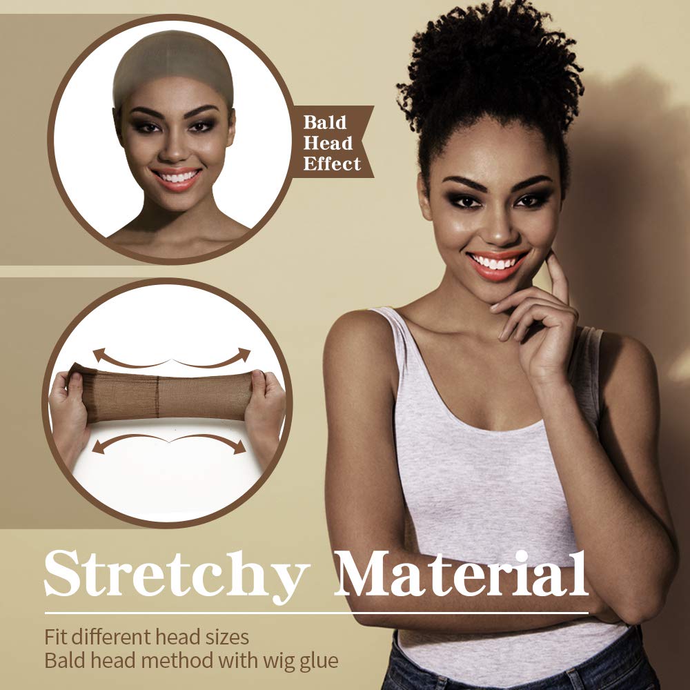 Dreamlover Wig Caps for Women, Brown Stocking Caps for Wigs, 12 Pieces